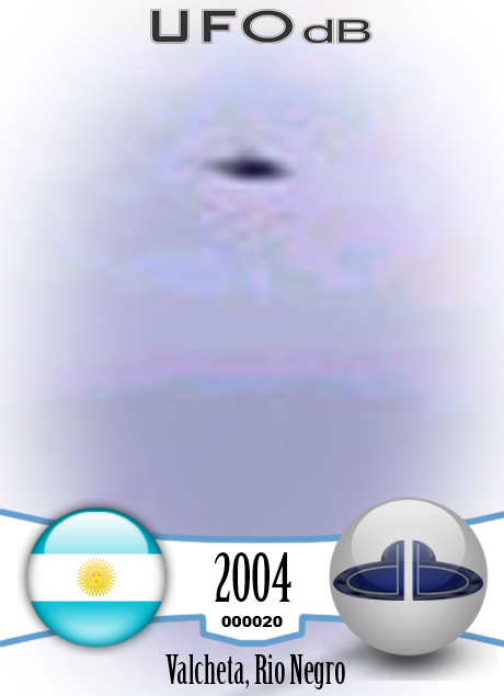 UFO over electric line in grey sky - UFO picture taken in Valcheta UFO CARD Number 20